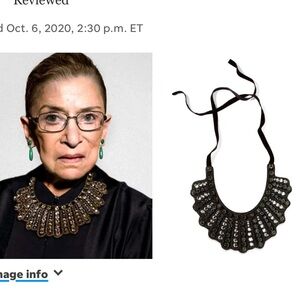 Banana Republic RBG 💪 Ruth Bader Ginsburg Black Necklace NWT 🇺🇸 Special Edition